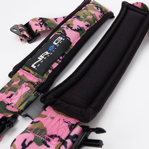 NRG SBH-5PCPKCAMO-1221 - SFI 16.1 5pt 3in. Seat Belt Harness/ Latch Link - Pink Camo